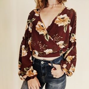 Rue 21 wrap around long sleeve blouse